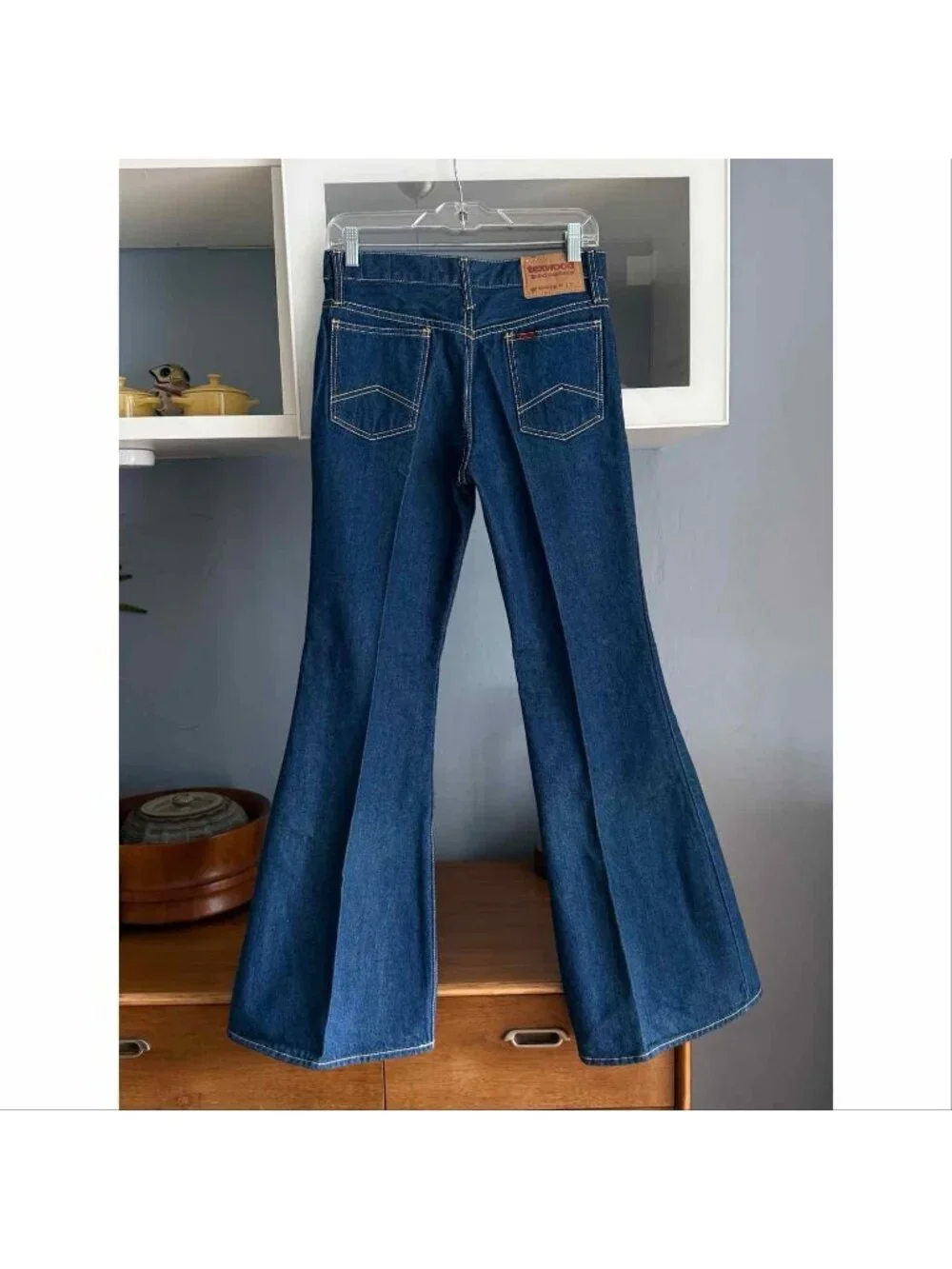 Vintage 70’s Texwood Bell Bottom Flare Jeans High Rise Retro Dark Wash Sz 30